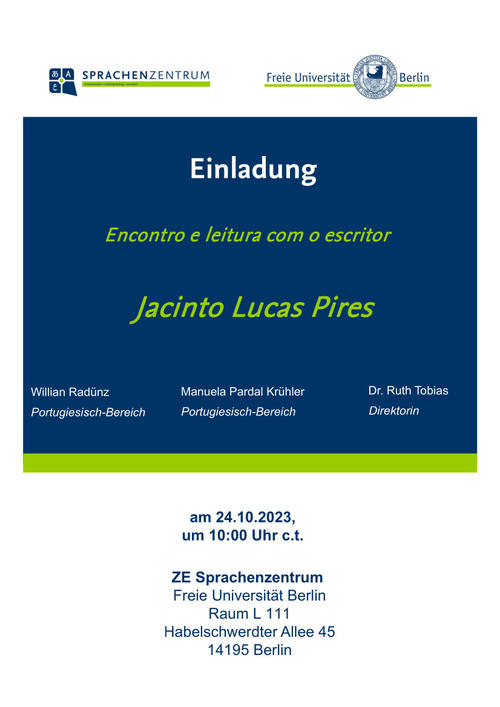 Einladung Lesung mit Jacinto Lucas Pires